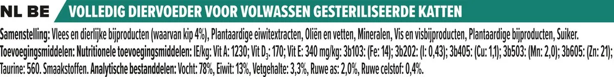 Pro Plan Sterilised Kat Natvoer Kip - 40x85g