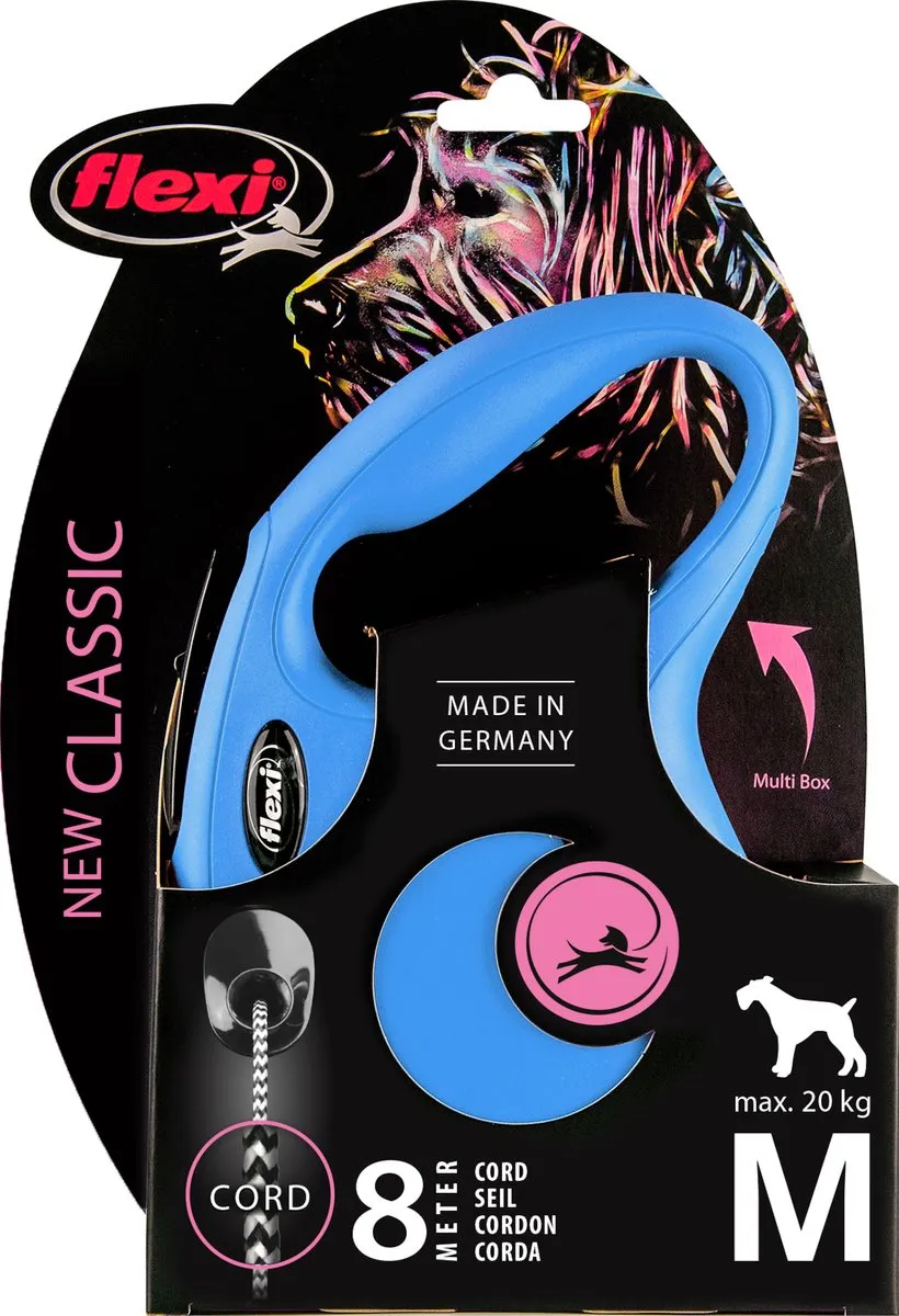 Flexi New Classic Koord Hondenriem - Blauw - 8m - M