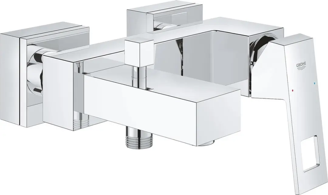 Grohe Eurocube badkraan met omstel en koppelingen chroom