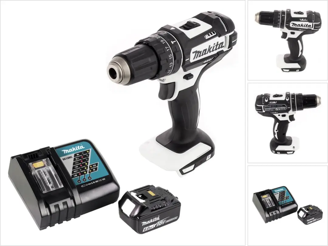 Makita DHP 482 RG1W accu-slagboormachine 18 V 62 Nm + 1x accu 6,0 Ah + oplader
