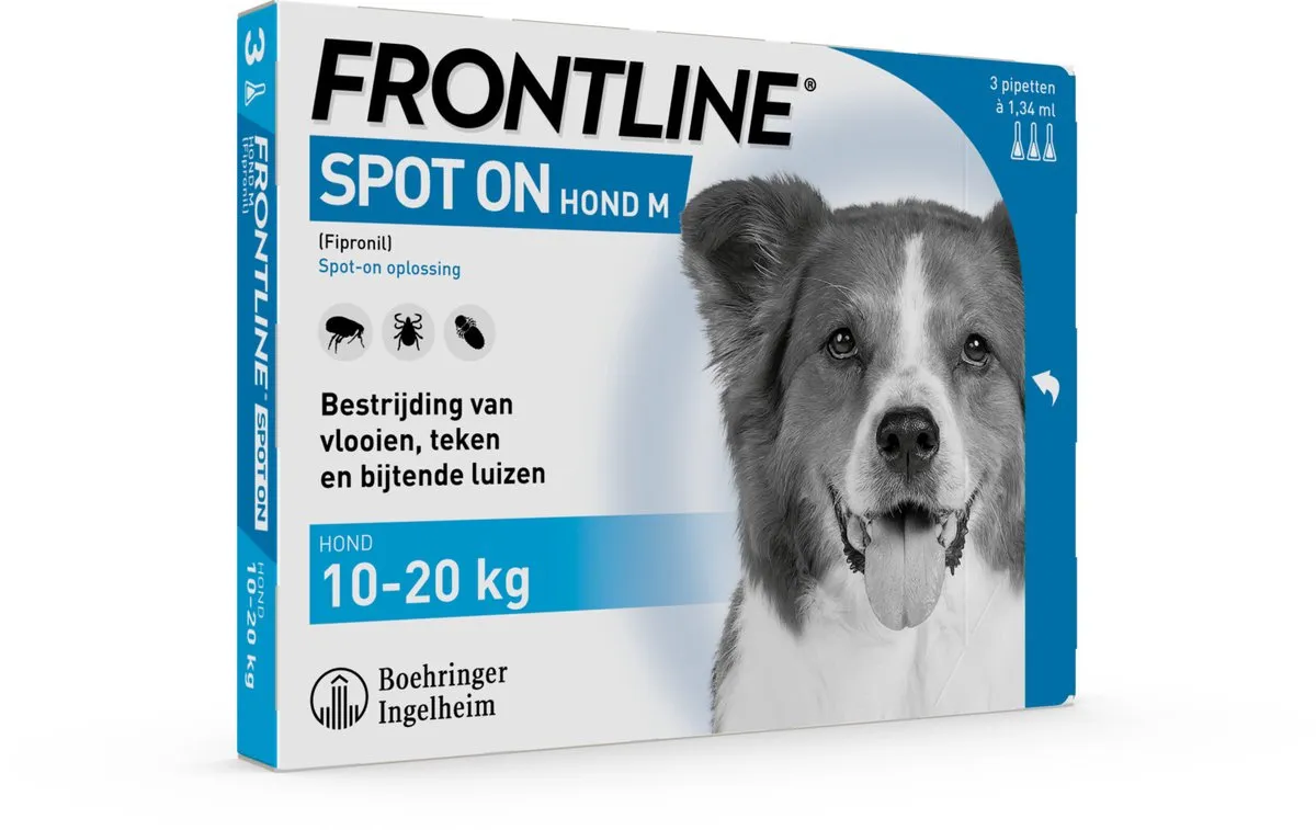 Frontline Spot-On Hond M - 3 Pipetten 1.34ml