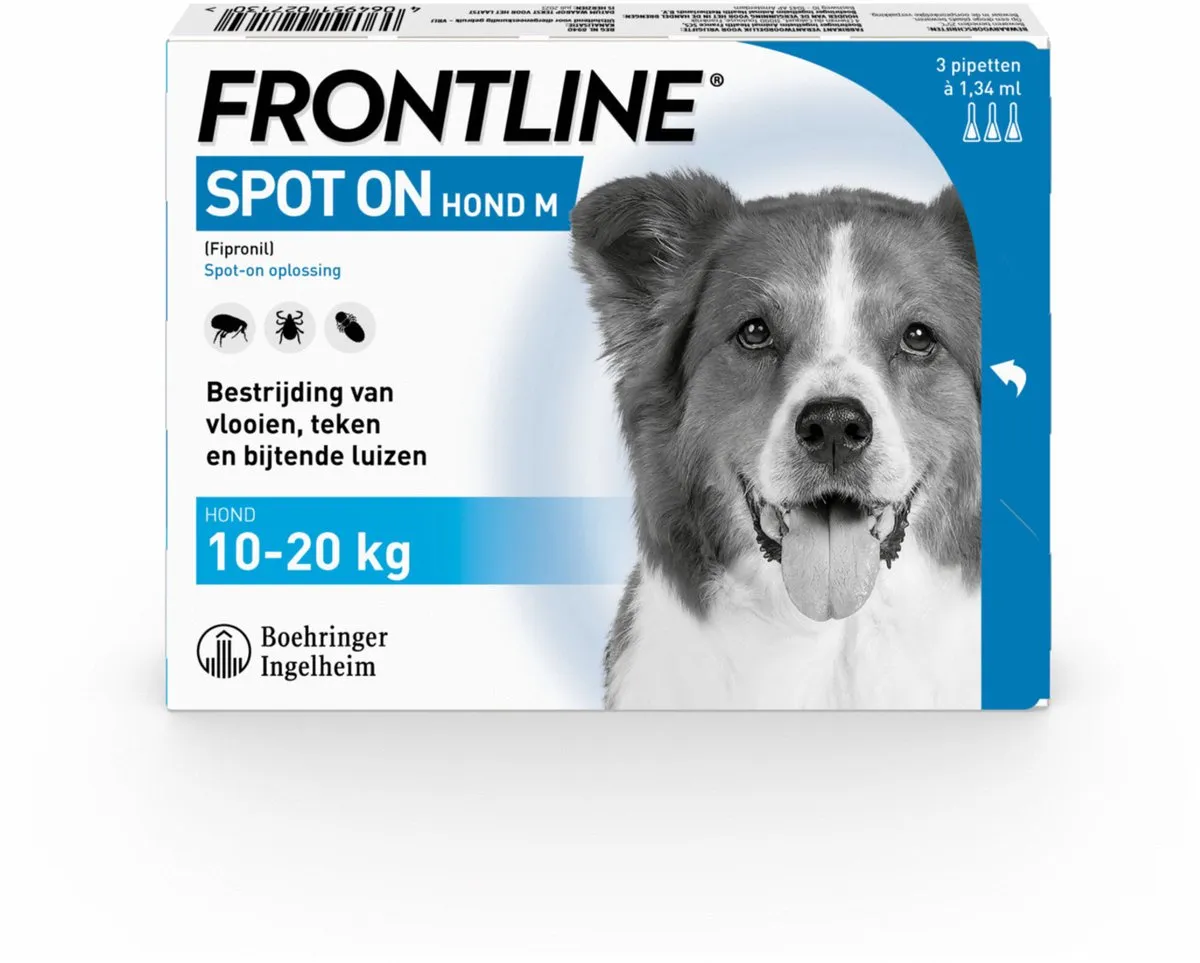 Frontline Spot-On Hond M - 3 Pipetten 1.34ml