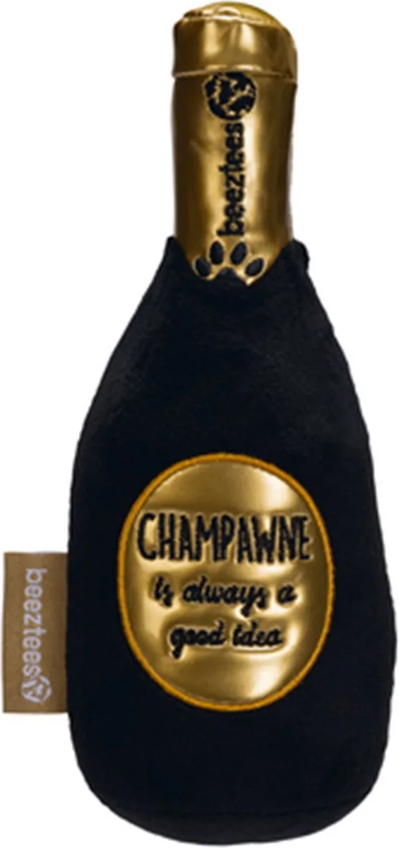 Beeztees Champagnefles Pluche Hondenspeelgoed