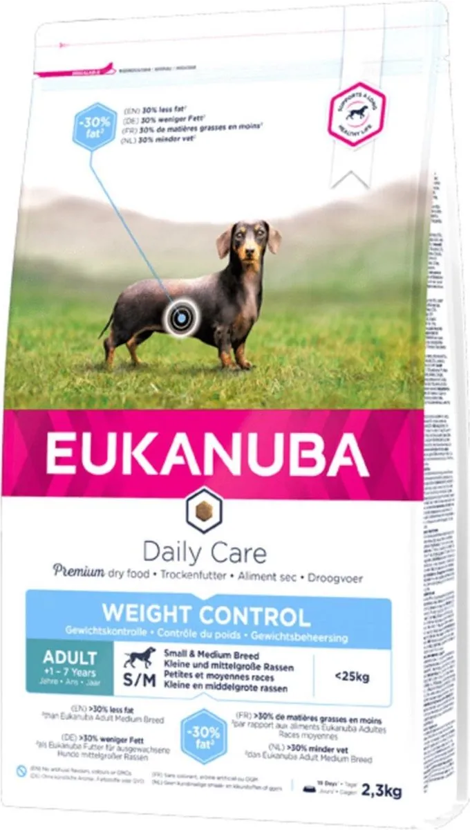 Eukanuba Adult Small & Medium Breed Weight Control Hondenvoer - Kip 2.3kg