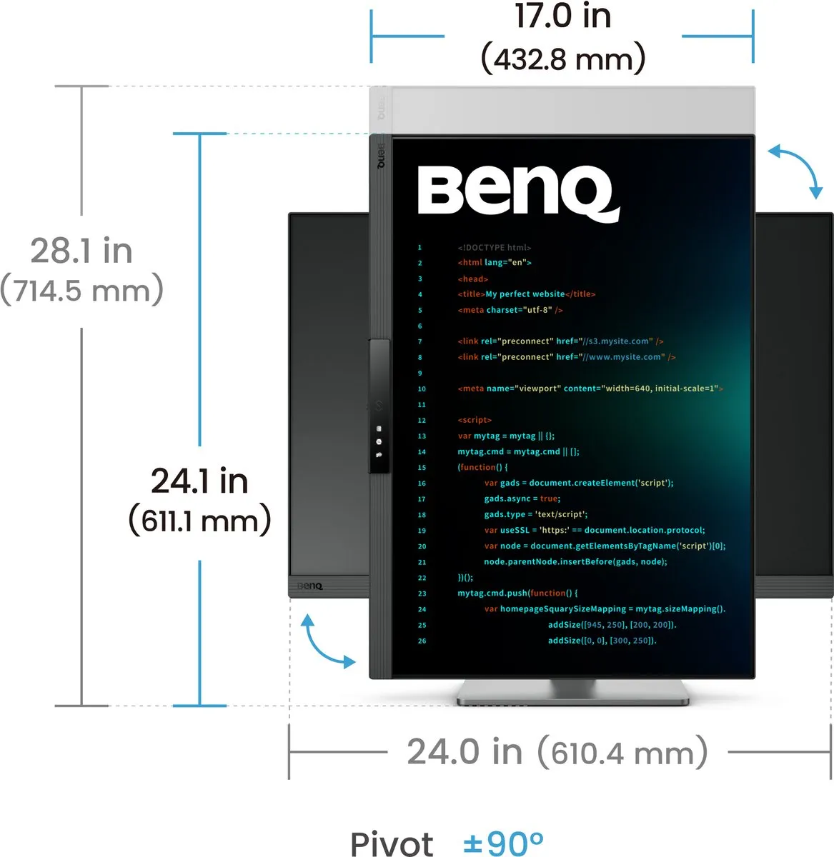 BenQ RD280UG 28.2" 4K+ Monitor - 120Hz USB-C 90W HDR400
