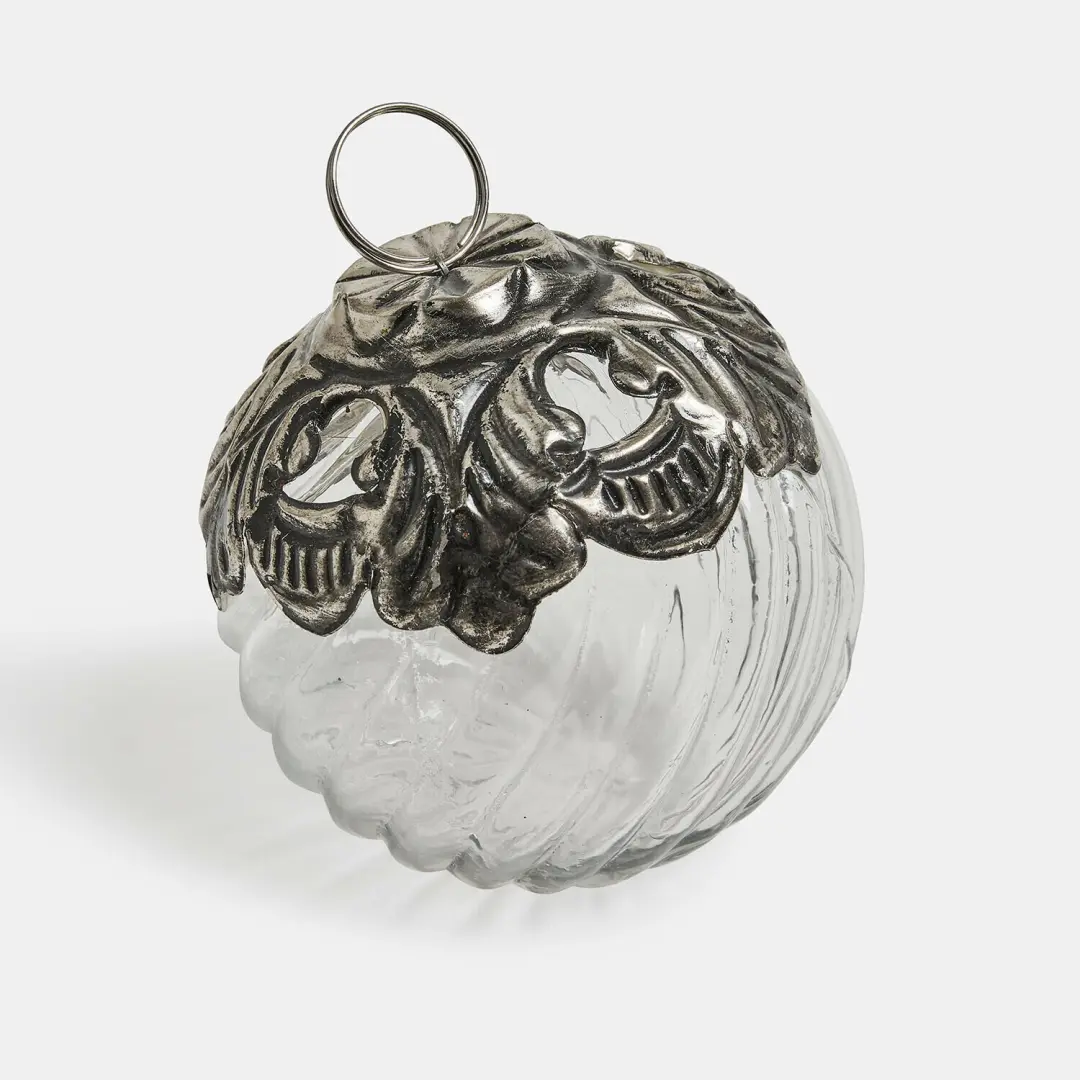 Loberon Kerstbal Valévoise set van 4 - helder - Ø8cm - afbeelding 4 van 5