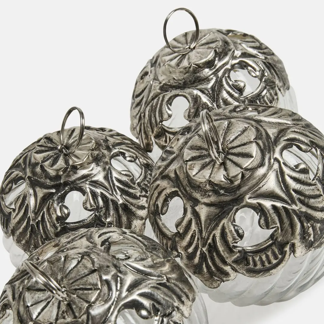 Loberon Kerstbal Valévoise set van 4 - helder - Ø8cm - afbeelding 5 van 5