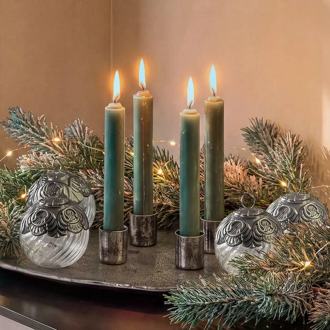 Loberon Kerstbal Valévoise set van 4 - helder - Ø8cm - afbeelding 3 van 5