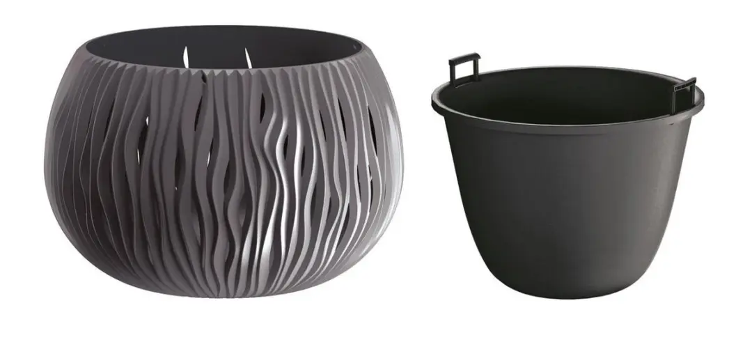 Prosperplast Sandy Bowl Plantschaal DSK370 - 37cm - Antraciet - afbeelding 2 van 5
