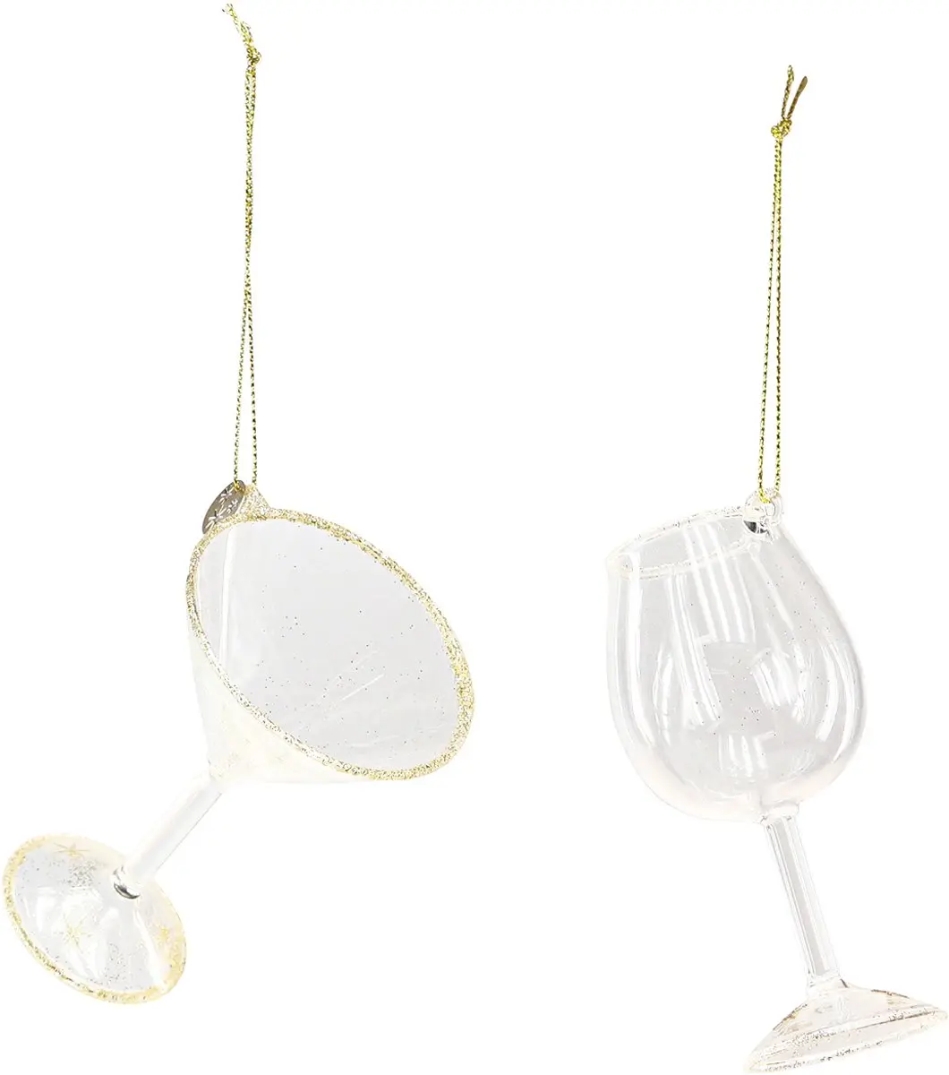 Drinkglas glas hang helder/goud a2