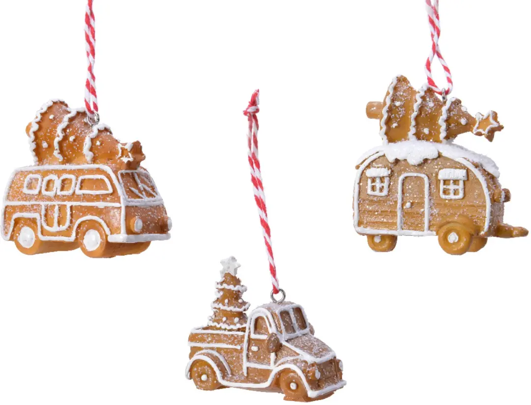 Koekevoertuig poly bruin a3 hangdeco Decoris