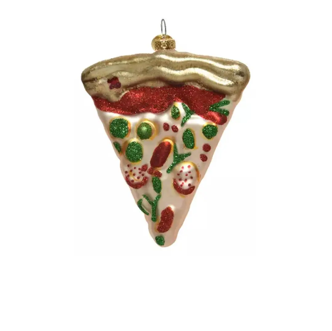 Decoris Kersthanger Glas Pizza - Multi - afbeelding 2 van 2