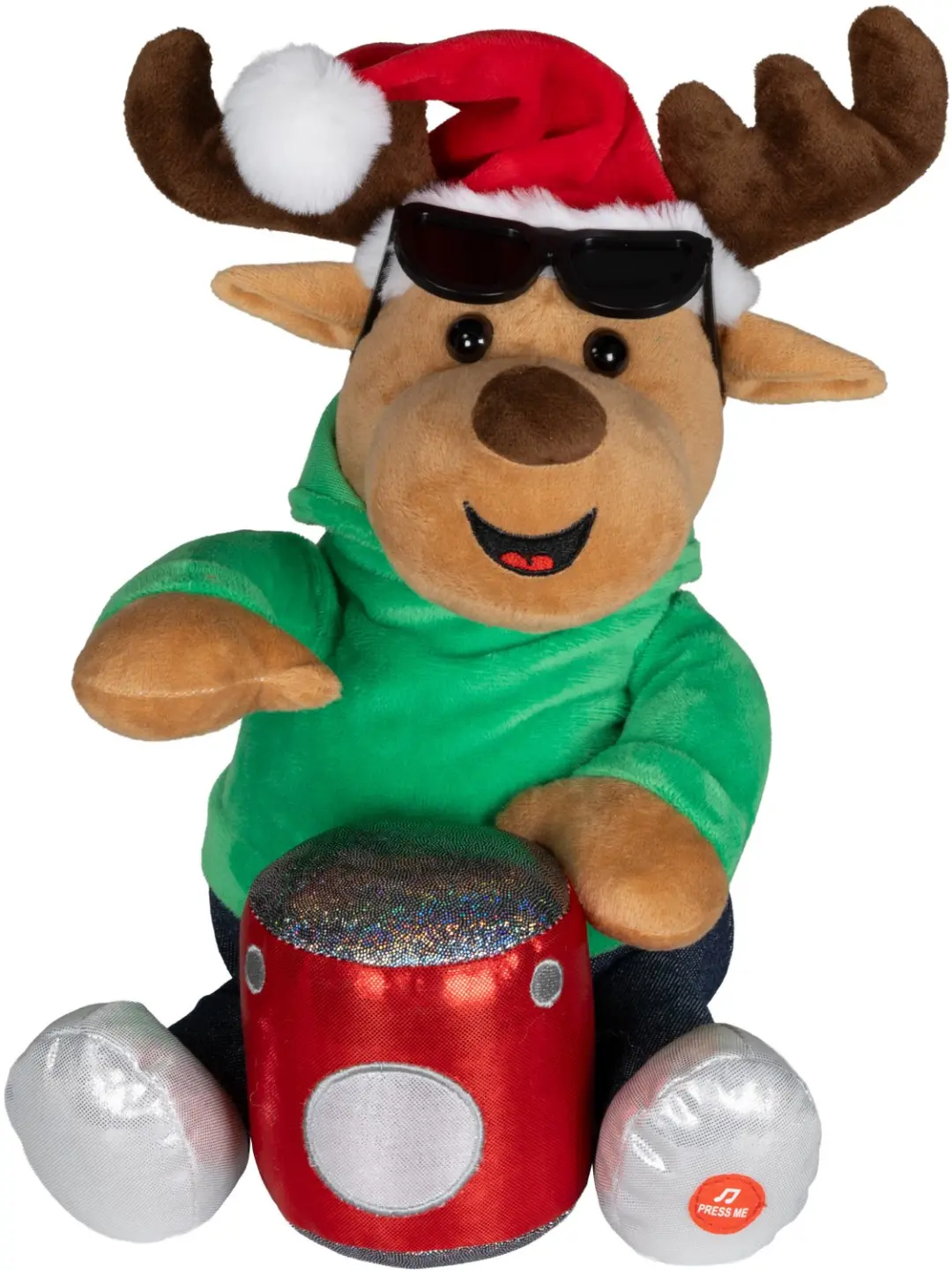 Rendier drummer bewegende kerstdecoratie met muziek H25