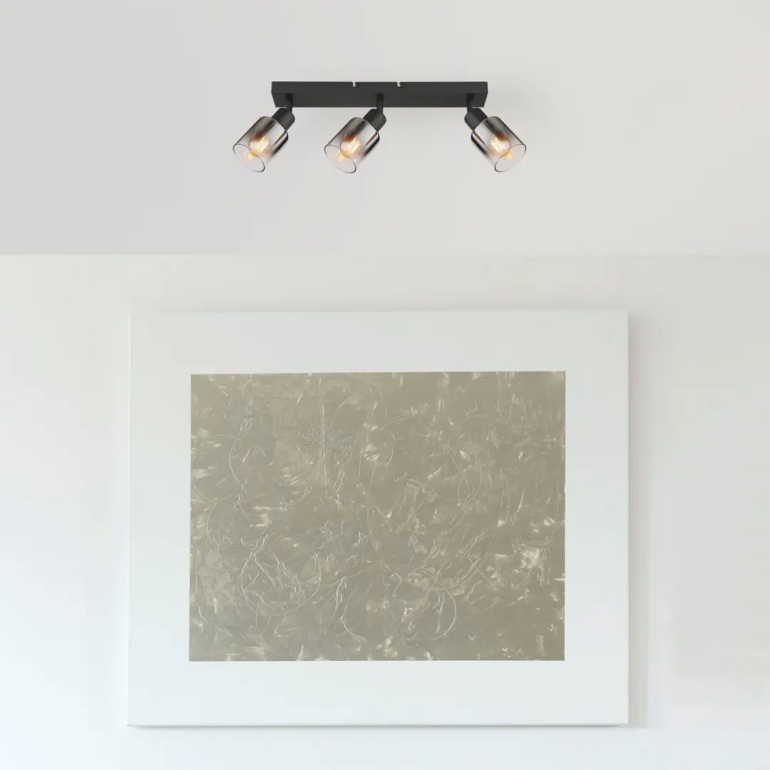 Globo Hubertus Plafondlamp 3-lichts - E14 - Zwart - afbeelding 4 van 6