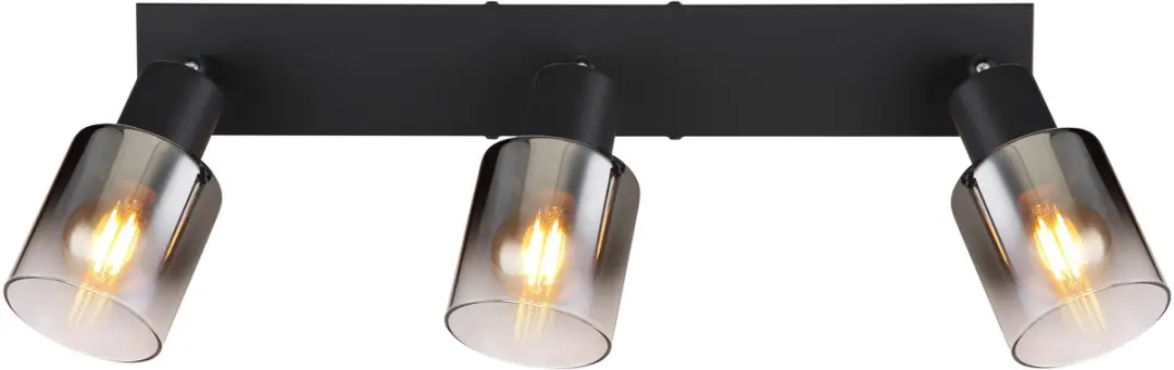Globo Hubertus Plafondlamp 3-lichts - E14 - Zwart - afbeelding 2 van 6