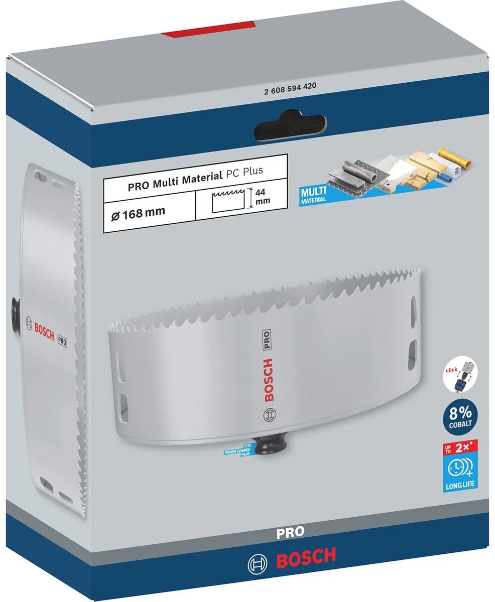Bosch Professional Multi Materiaal PC Plus Gatenzaag 168mm