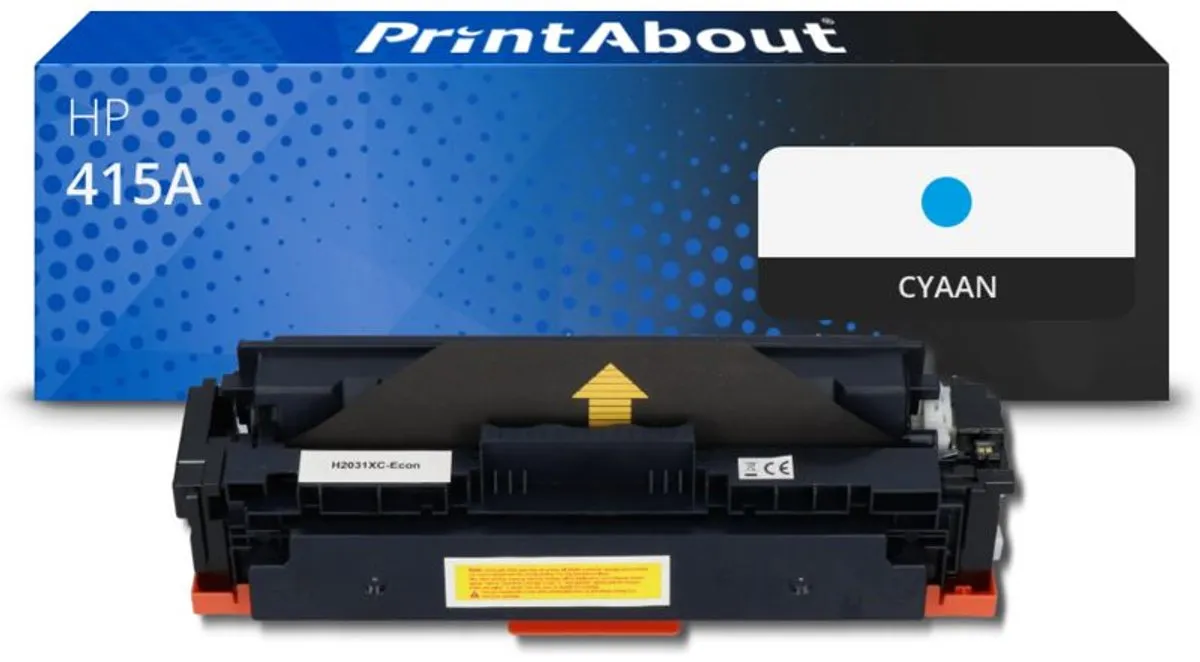 PrintAbout Huismerk HP 415A W2031A Toner Cyaan - 6.600 pagina's