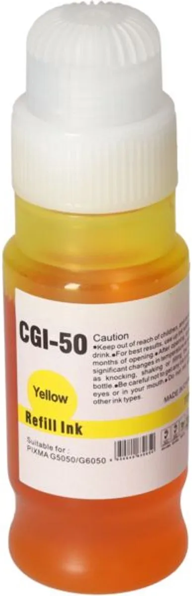 PrintAbout GI-50Y Inktcartridge Geel - 7700 pagina's