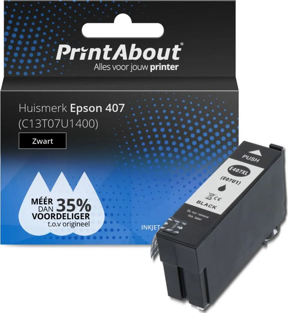 PrintAbout Inktcartridge C13T07U1400 Zwart