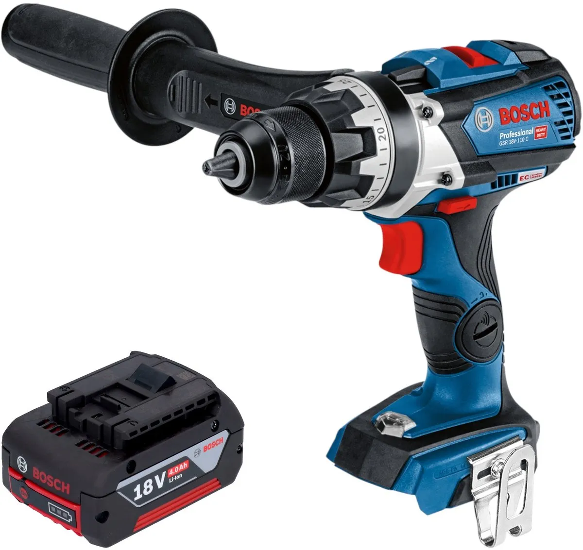 Bosch Professional GSR 18V-110 C Accuboormachine - 110Nm - 25 Instellingen - afbeelding 3 van 6