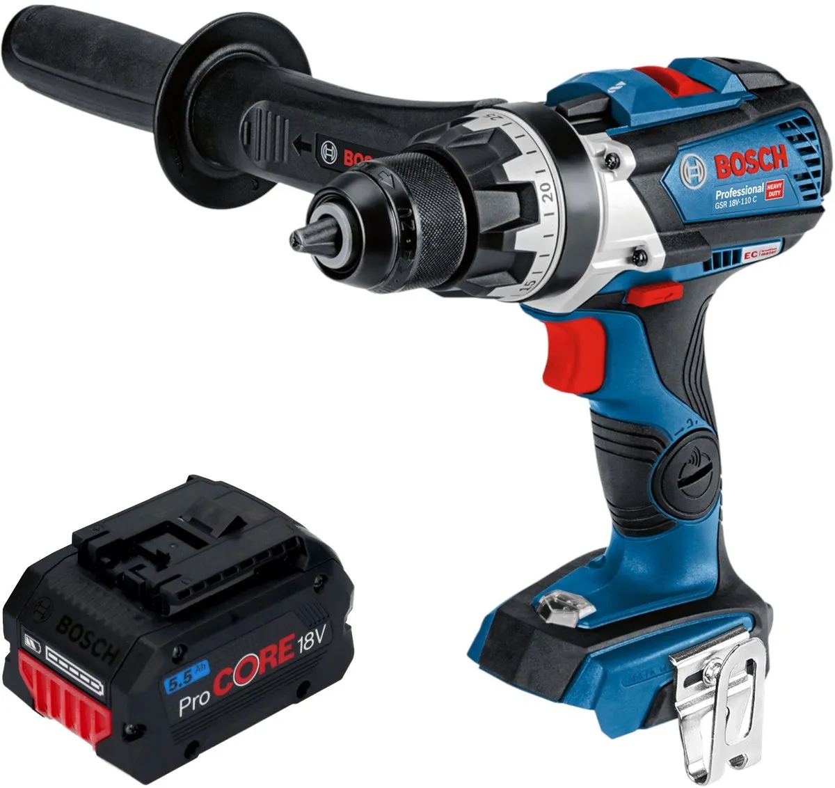 Bosch Professional GSR 18V-110 C Accuboormachine - 110Nm - 25 Instellingen - afbeelding 4 van 6