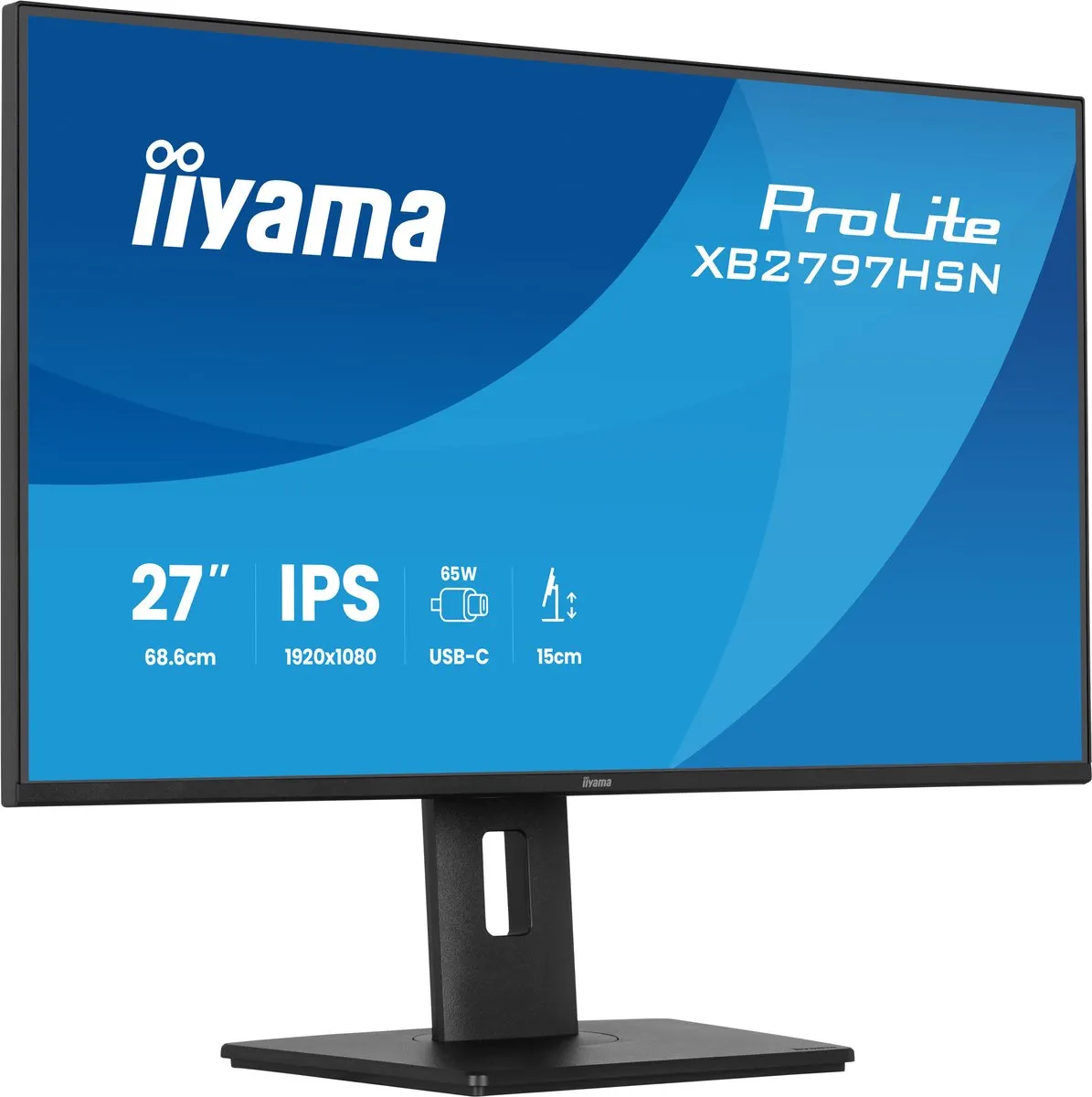 iiyama ProLite XB2797HSN-B1 27 inch Monitor - Full HD IPS - USB-C Dock