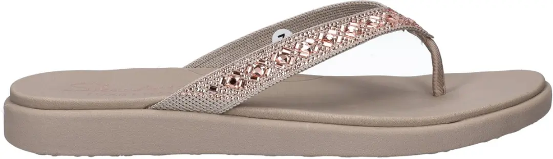 Skechers Meditation Luxe - Everyday Glow dames slipper - Taupe - Maat 41