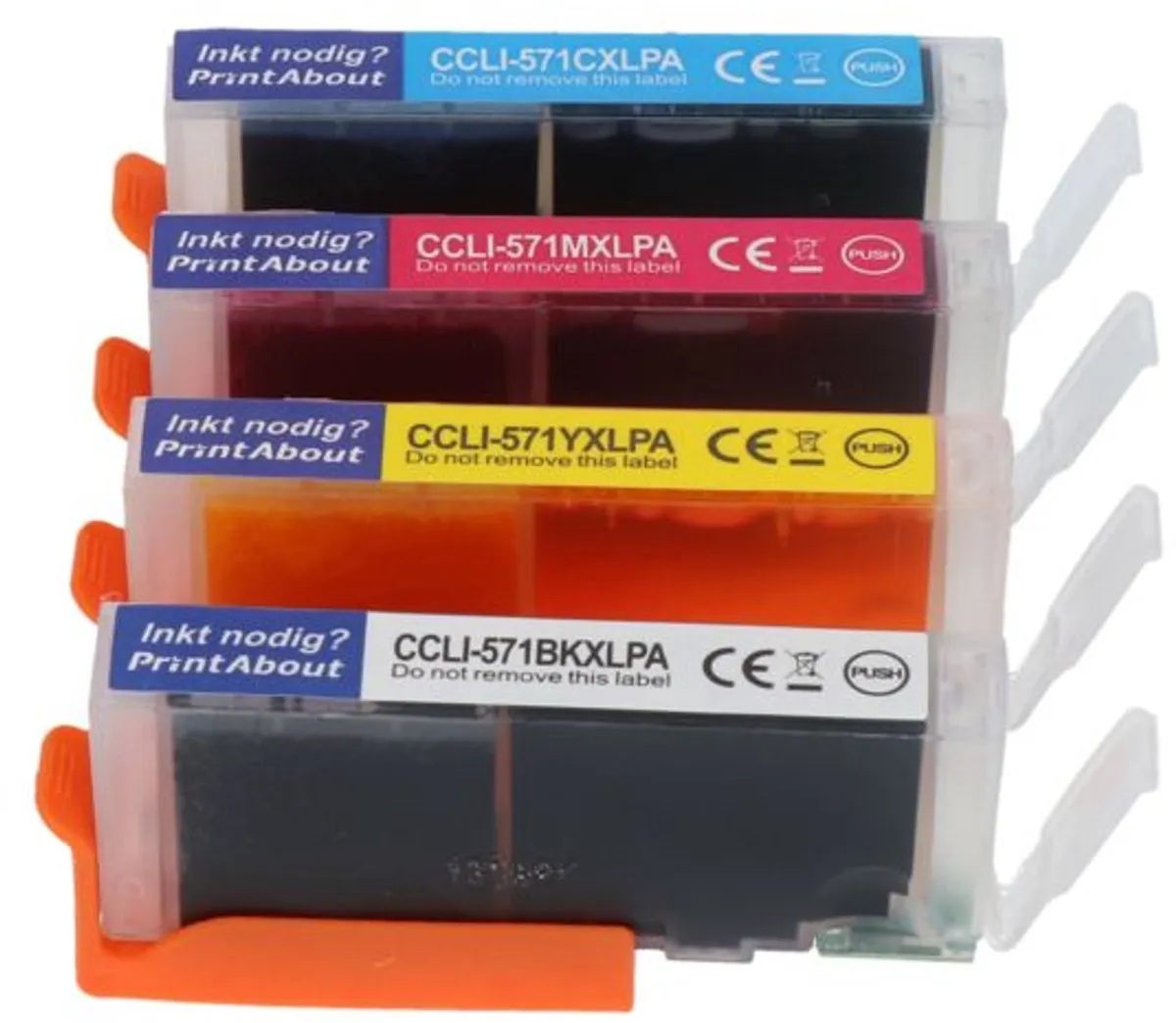 PrintAbout Canon CLI-571BK/C/M/Y Inktcartridge 4-kleuren - 4x60ml