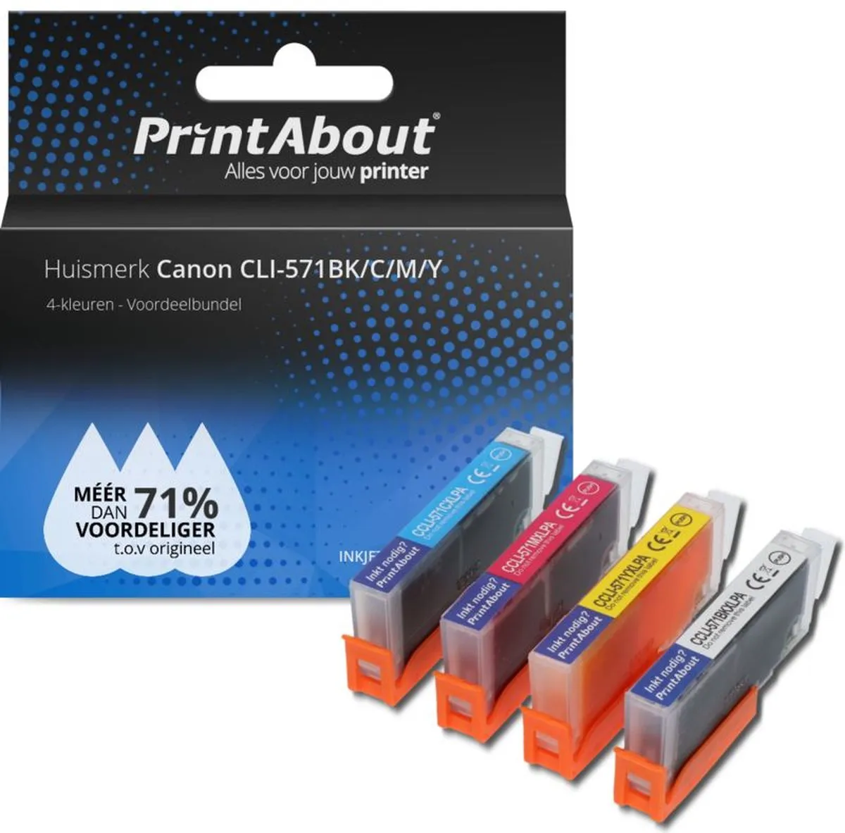 PrintAbout Canon CLI-571BK/C/M/Y Inktcartridge 4-kleuren