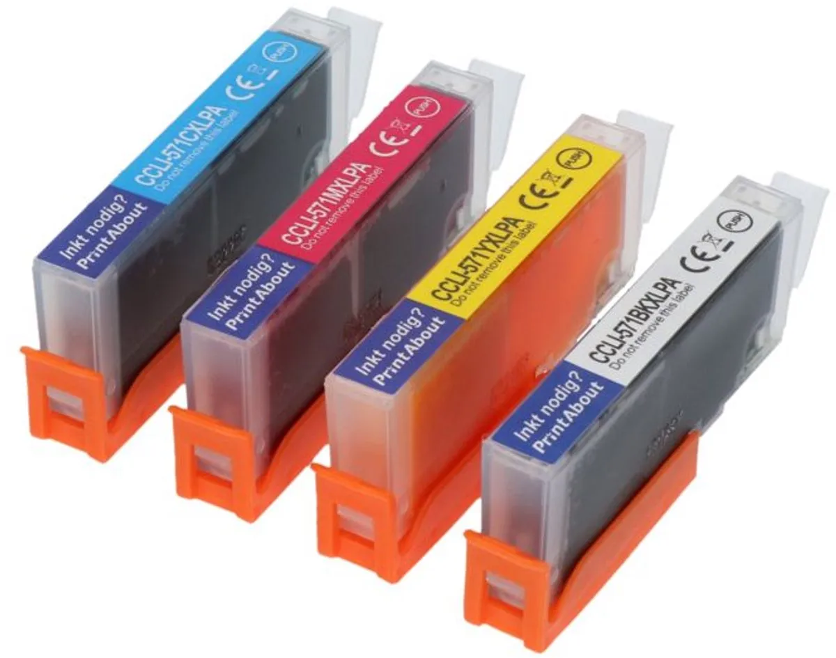 PrintAbout Canon CLI-571BK/C/M/Y Inktcartridge 4-kleuren - 4x60ml