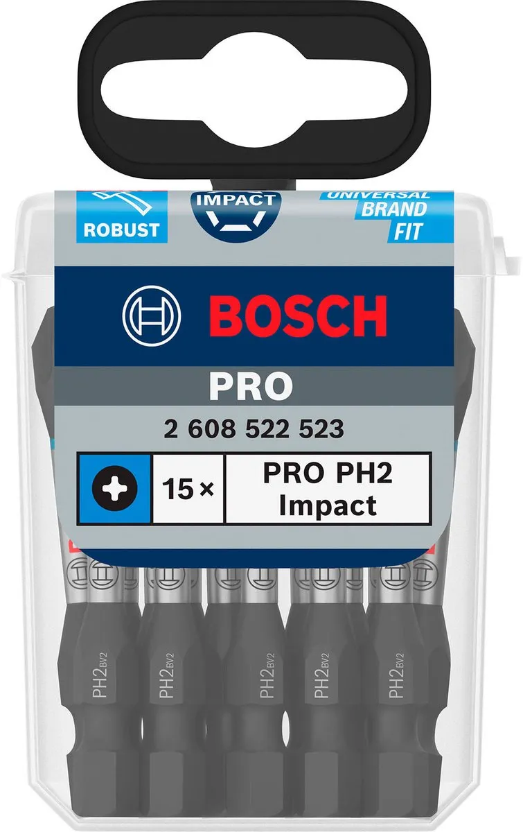 Bosch Professional 2608522523 Phillips Impact Bit-Set - 15 Stuks