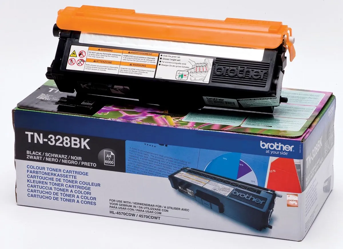 Brother TN-328BK Tonercartridge - 6.000 Pagina's