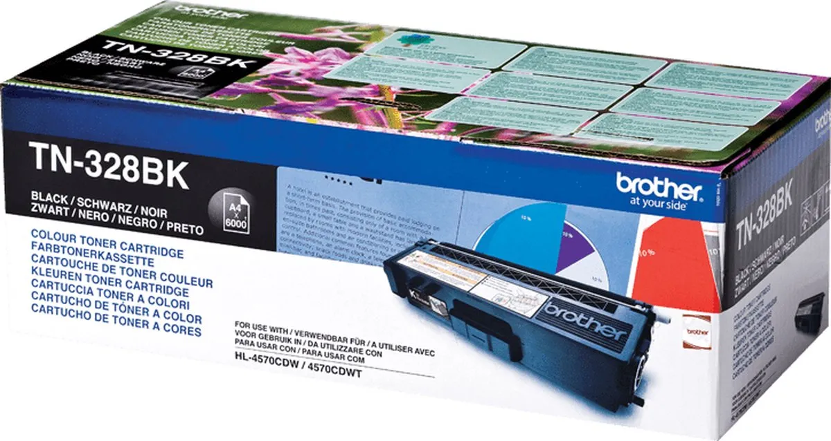 Brother TN-328BK Tonercartridge - 6.000 Pagina's