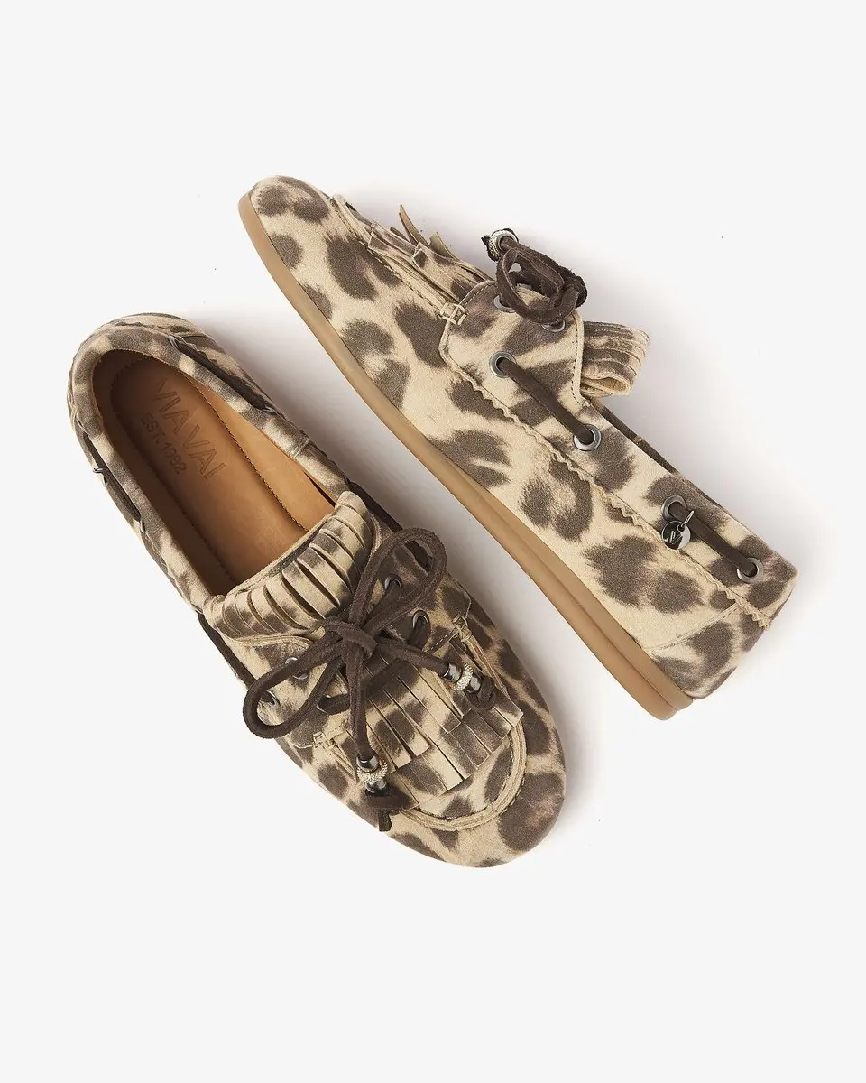 VIA VAI June Loua Mocassins dames - Leer - Luipaardprint - Maat 40 - afbeelding 3 van 6
