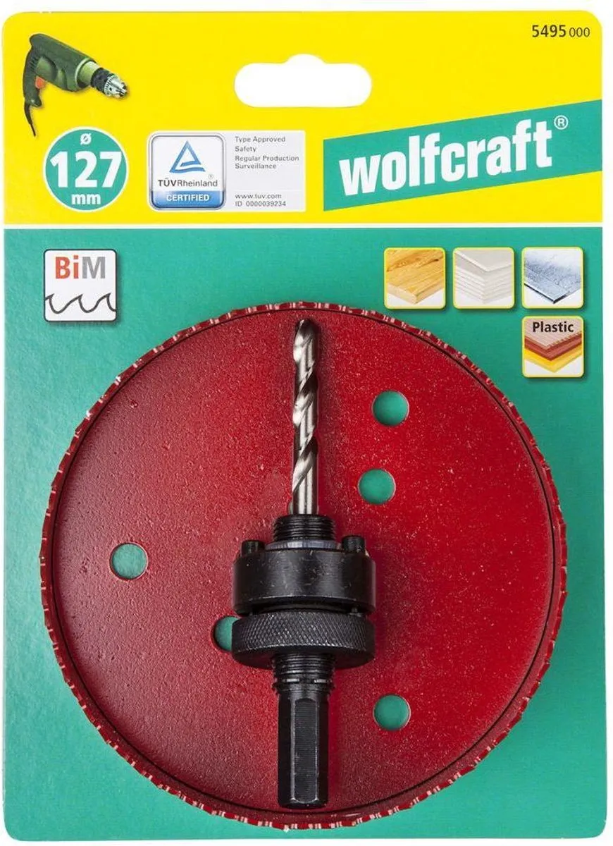 Wolfcraft BiM Gatenzaag 127mm 5495000 - Incl. centreerboor