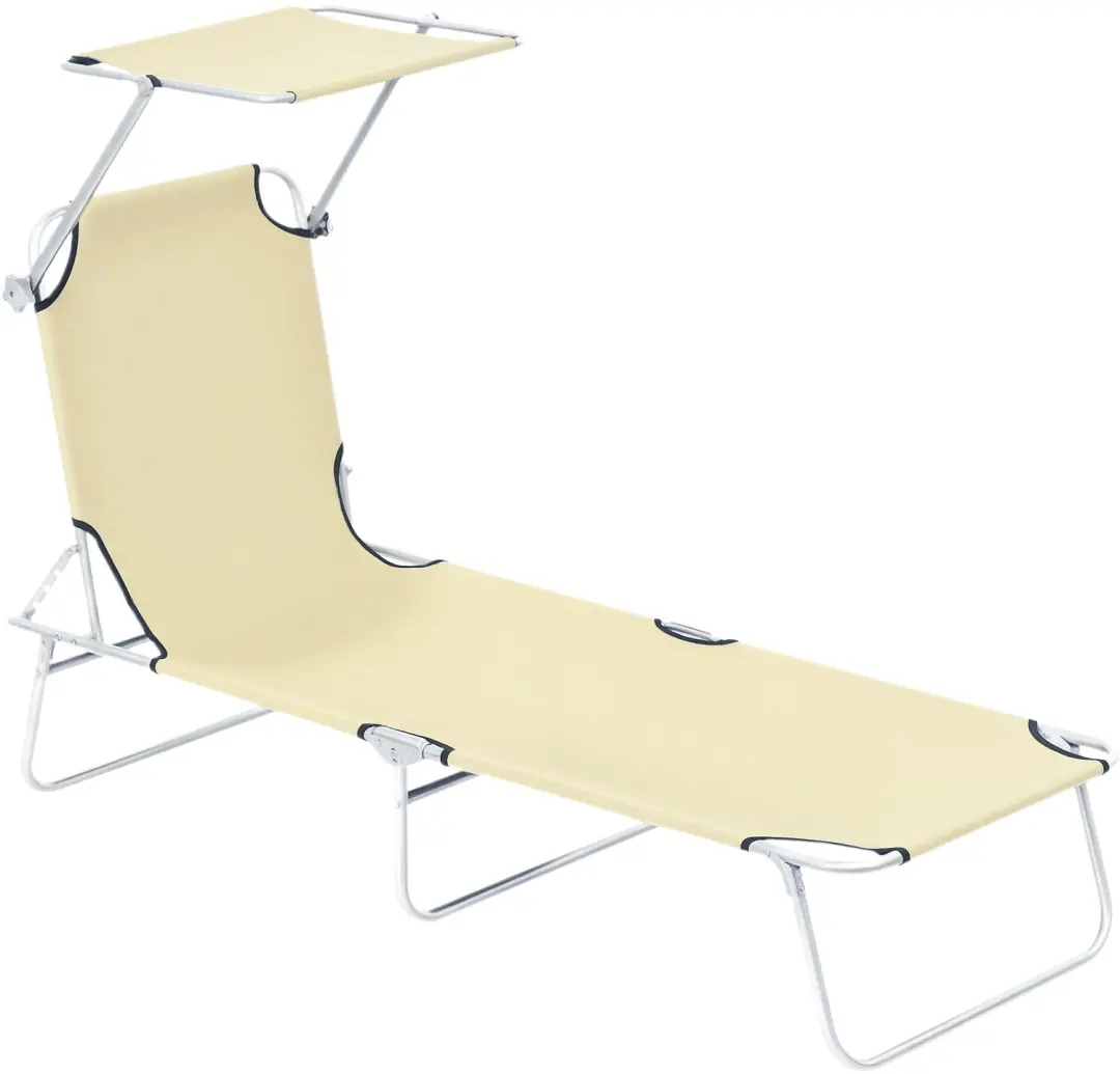 Outsunny-Sun Lounger-Metal-187x58x36cm-Beige