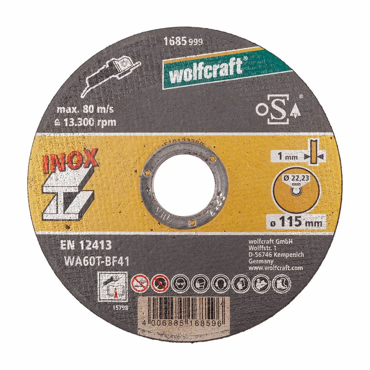 Wolfcraft 10 Slijpschijven Edelstaal Ø115mm