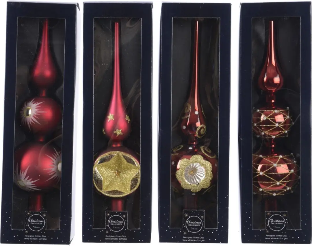 Decoris Kerst Piek Glas Groot Ø8 x H31cm