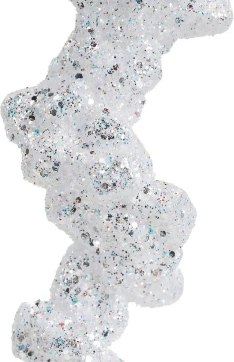 Kaemingk Glitter IJspegels Wit 24cm - afbeelding 4 van 4