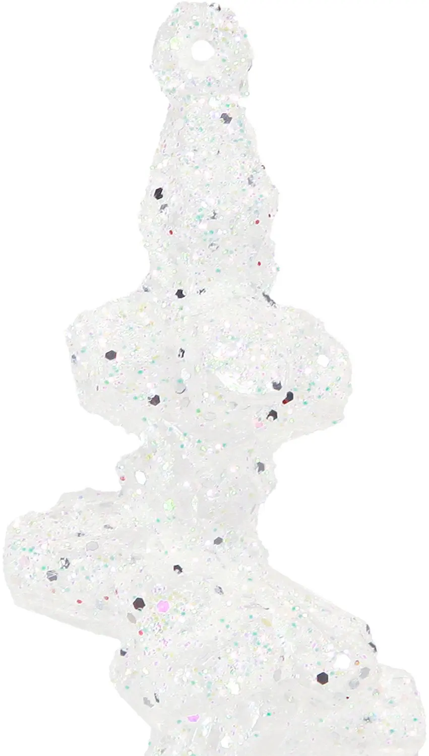 Kaemingk Glitter IJspegels Wit 24cm - afbeelding 2 van 4