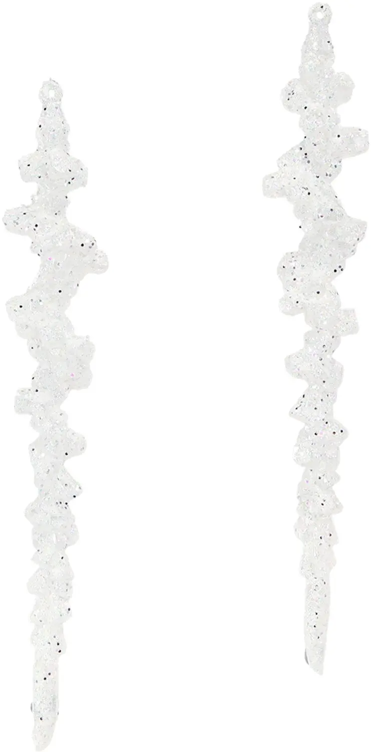 Kaemingk Glitter IJspegels Wit 24cm