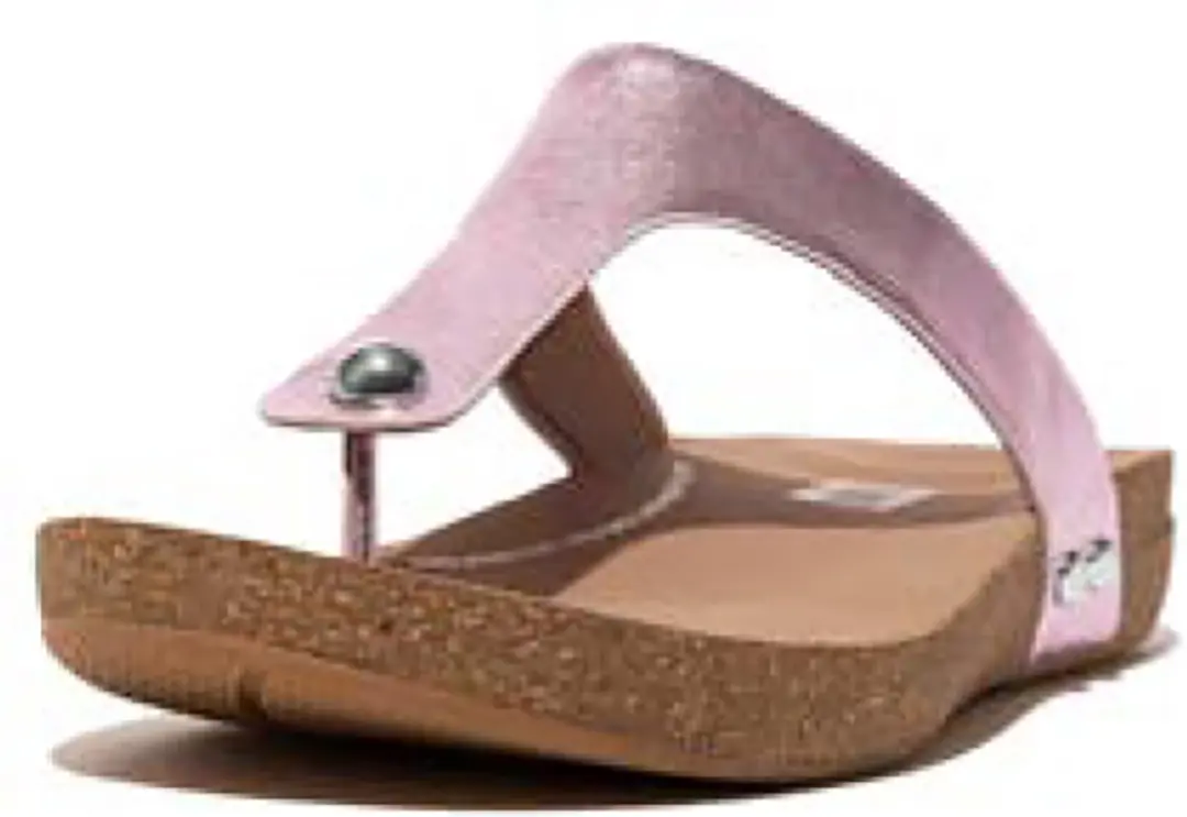 FitFlop FitFlop Iqushion Metallic-Leather Toe-Post Sandals PAARS