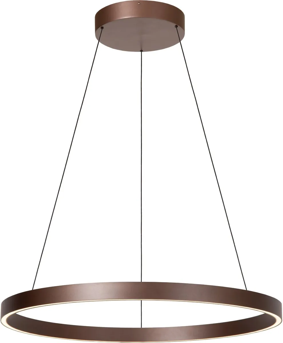 Lucide Liane Hanglamp Ø80cm - 2x36W LED Dimbaar CCT - Roestbruin