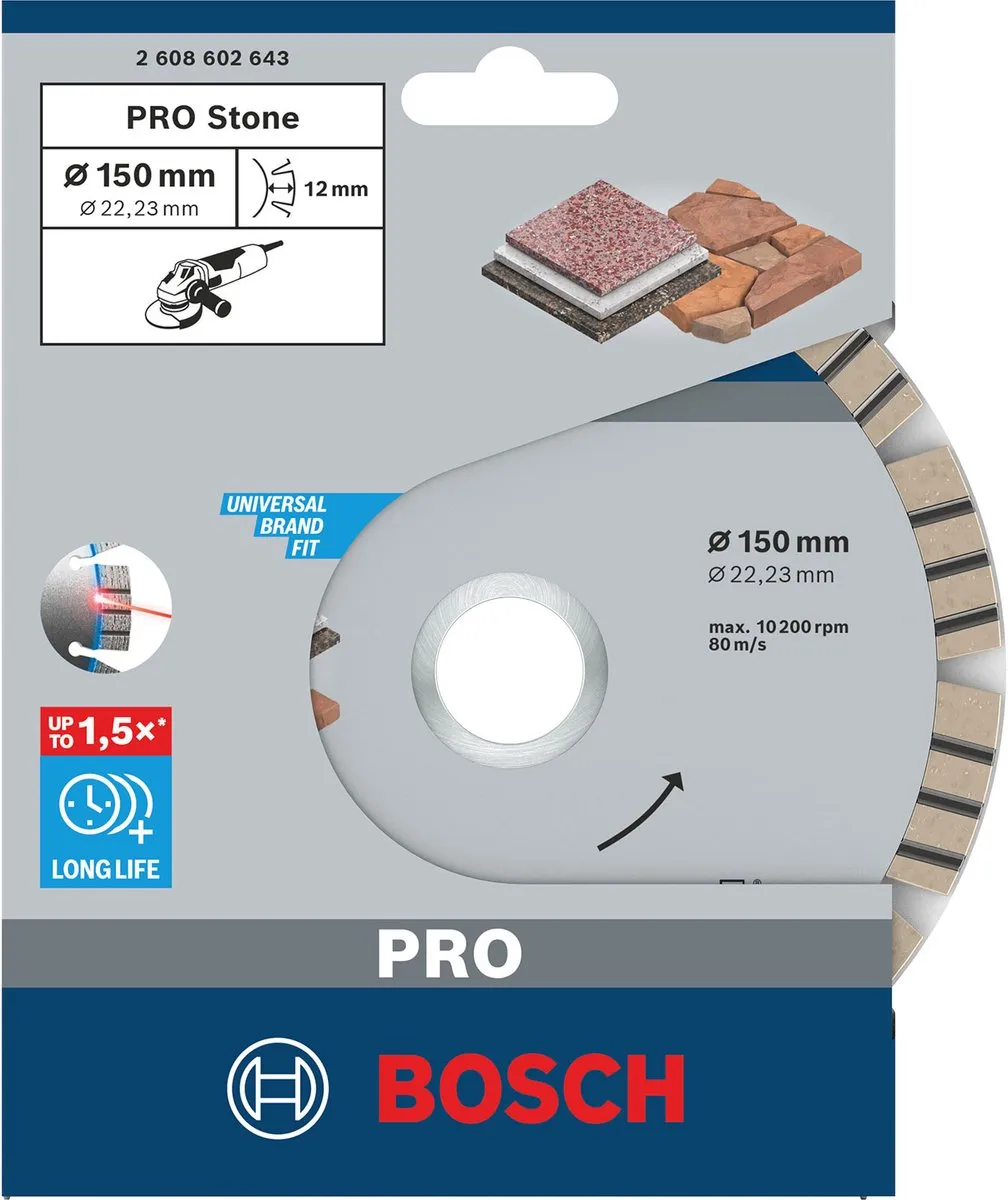 Bosch Professional Diamantschijf Best Stone 150mm - 22,23mm As