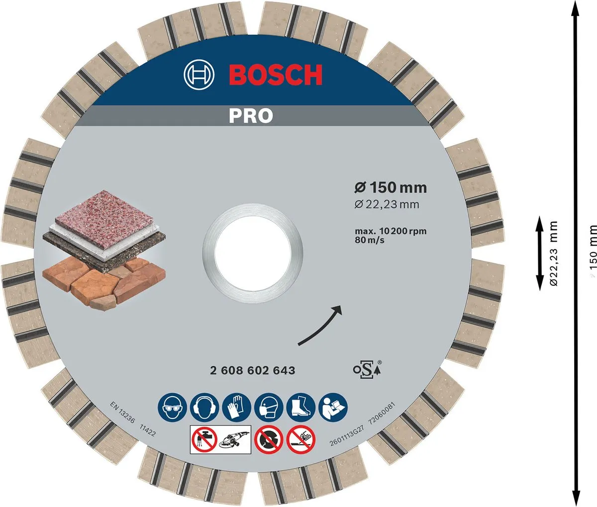 Bosch Professional Diamantschijf Best Stone 150mm - 22,23mm As