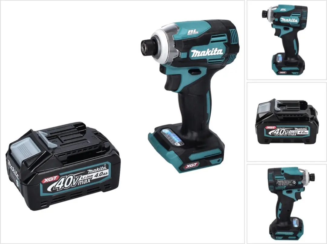 Makita TD 001 GM1 accu-slagschroevendraaier 40 V 220 Nm 1/4" XGT Brushless + 1x