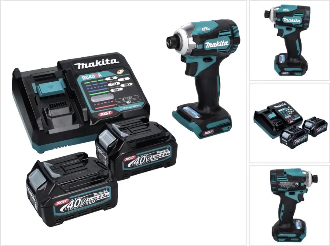 Makita TD 001 GD2 accu-slagmoersleutel 40 V 220 Nm 1/4" XGT Brushless + 2x accu
