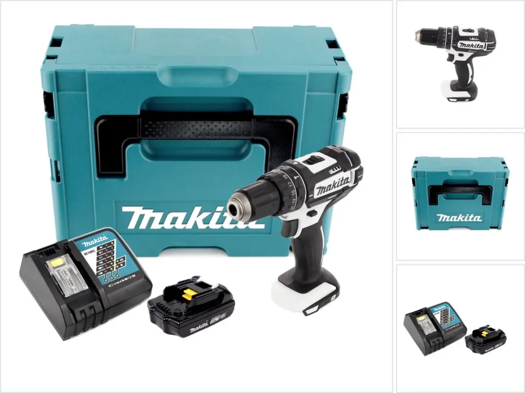 Makita DHP 482 RY1J W accu-slagboorschroevendraaier 18 V 62 Nm in Makpac + 1x 1,