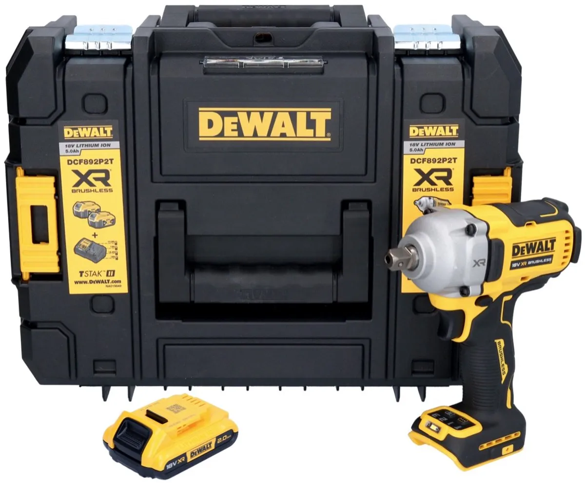 DeWalt DCF 892 NT Accu-slagmoersleutel 18V 813Nm - 1x 2.0Ah Accu - afbeelding 3 van 5