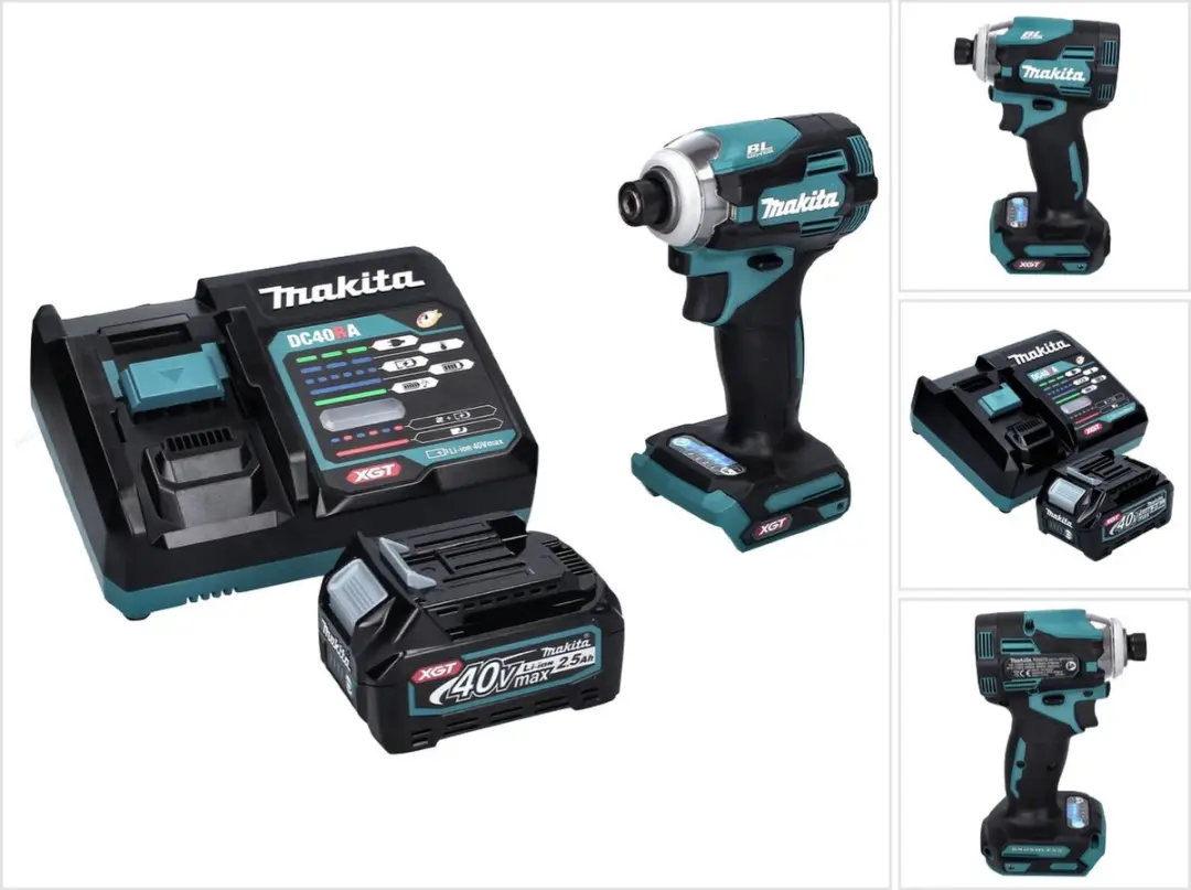 Makita TD 001 GD1 accu-slagmoersleutel 40 V 220 Nm 1/4" XGT Brushless + 1x accu